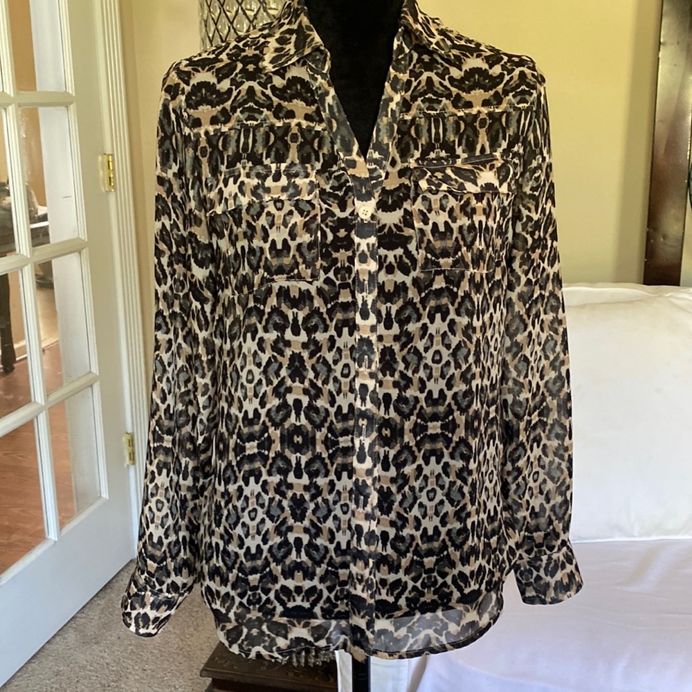 New York & Company leopard print blouse